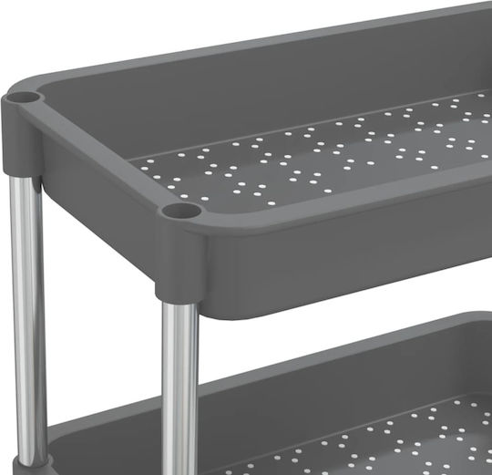 vidaXL Metallic Kitchen Trolley 5 Tiers Gray 40x22x116cm