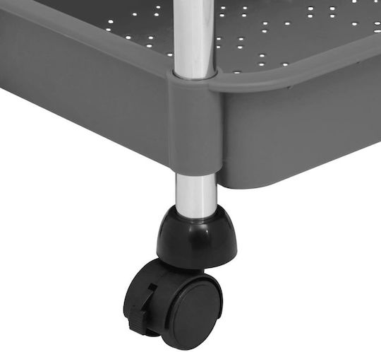 vidaXL Metallic Kitchen Trolley 5 Tiers Gray 40x22x116cm