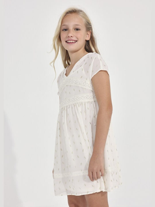 Mayoral Kids Dress Sleeveless Beige