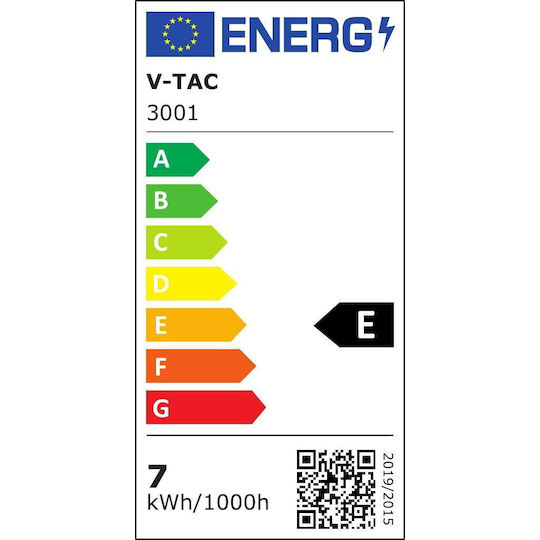 V-TAC Smart Λάμπα LED 7W για Ντουί E27 και Σχήμα A60 Ρυθμιζόμενο Λευκό 806lm Dimmable