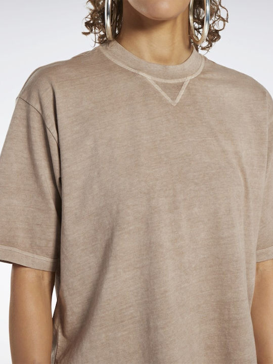 Boxy Γυναικείο T-shirt Μπεζ