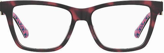 Moschino Plastic Eyeglass Frame Brown Tortoise MOL610 HT8