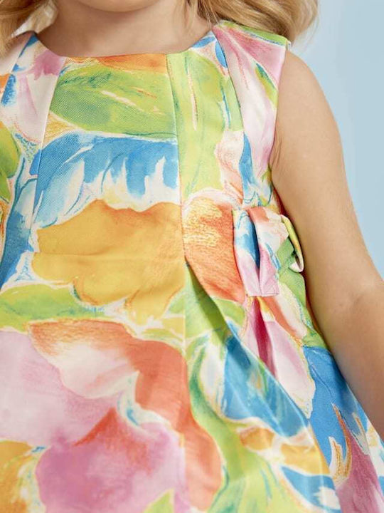 Παιδικό Φόρεμα Αμάνικο Floral Τιρκουάζ