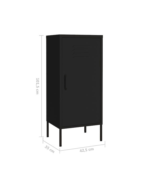 Office Storage Metal Cabinet Black L42.5xW35xH101.5cm