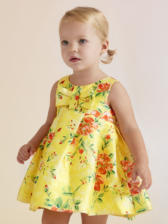 Rochie pentru Copii Fără mâneci Floral Galben