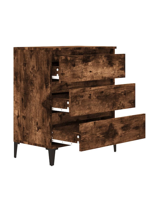 Wooden Chest of Drawers with 3 Drawers 60x35x70cm