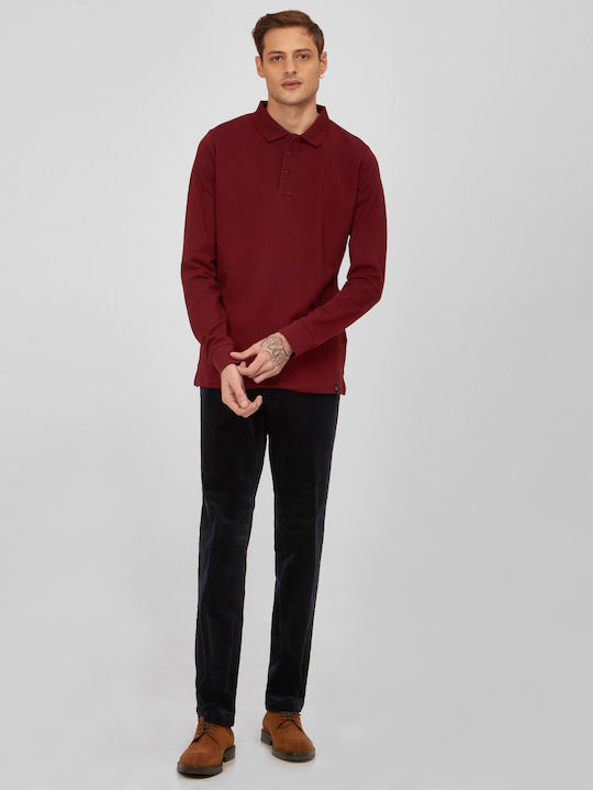 Polo Bluse Modern Fit in Bordeaux Commander Rot MONOCHROME ALL DAY