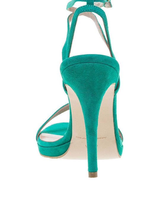 Mourtzi Suede Women's Sandals Green