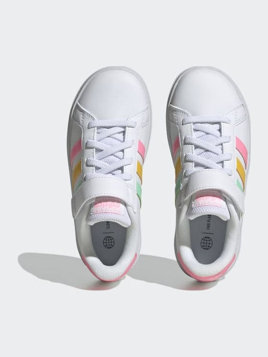 Grand Court GRAND COURT 2.0 Kids Sneakers with Scratch Cloud White / Pulse Mint / Beam Pink
