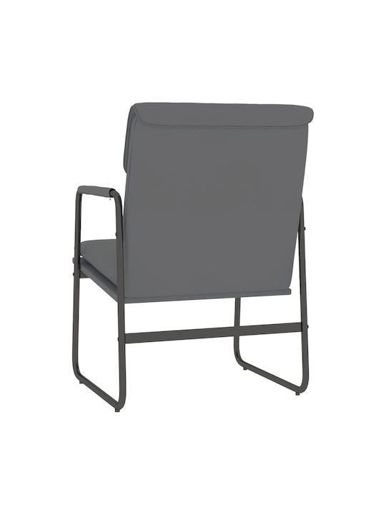 Πολυθρόνα Επισκέπτη με Μπράτσα Γκρι 55x64x80cm