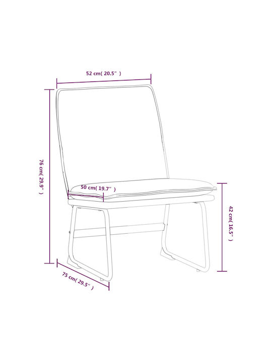 Visitor Armchair Μπορντό 52x75x76cm