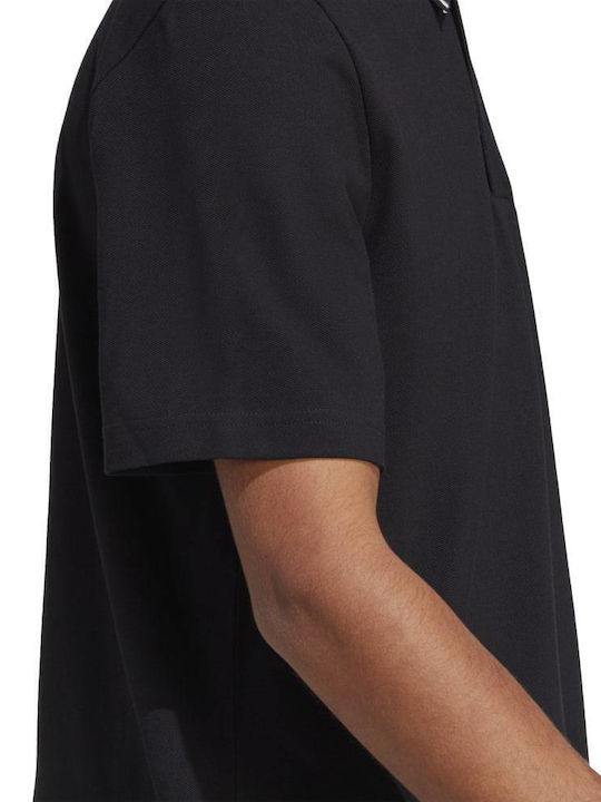 Essentials Pique Polo T-shirt Μαύρο