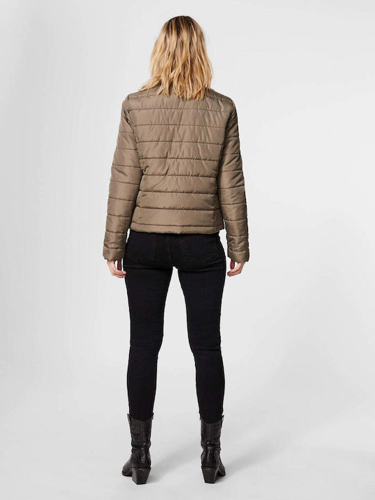 Vero Moda Women's Short Puffer Jacket for Winter Khaki