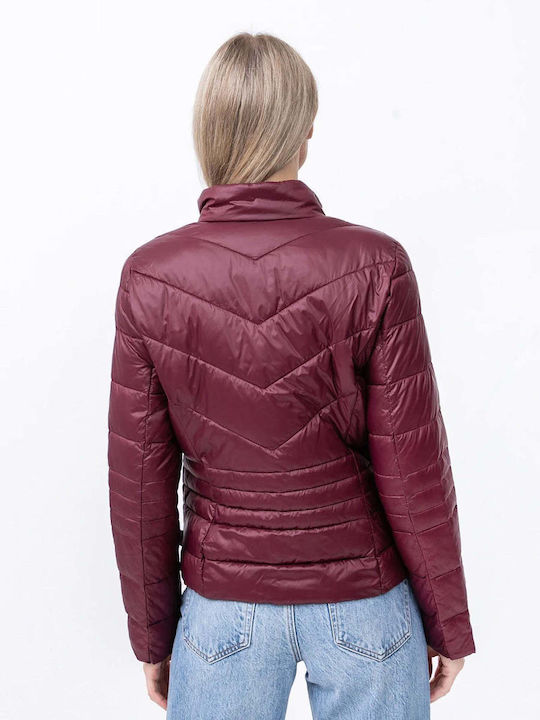 Vero Moda Scurt Jachetă de femei Puffer pentru iarnă Burgundy