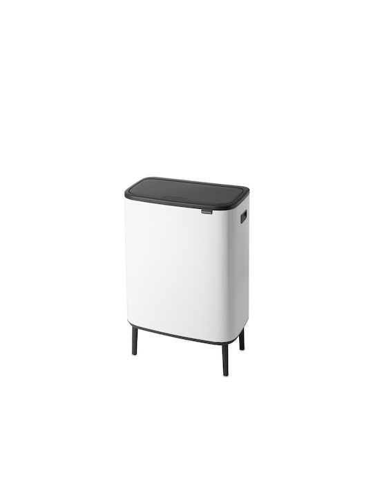 Brabantia Waste Bin Made of Stainless Steel Push White 60lt