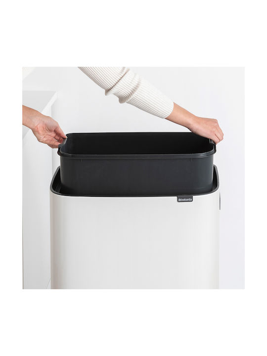 Brabantia Waste Bin Made of Stainless Steel Push White 60lt
