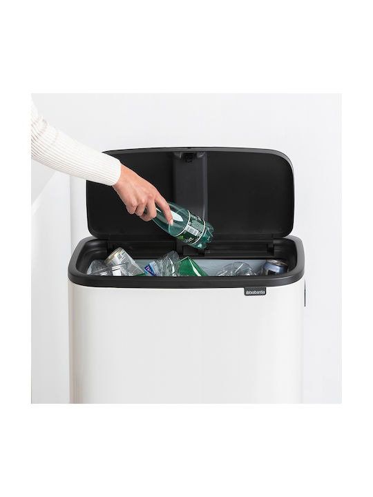 Brabantia Waste Bin Made of Stainless Steel Push White 60lt