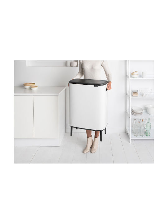 Brabantia Waste Bin Made of Stainless Steel Push White 60lt