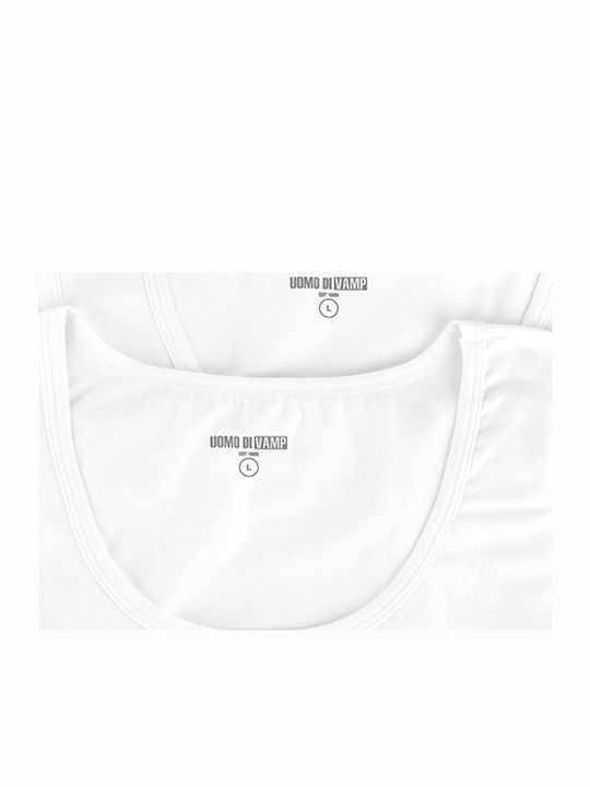Tricouri De Corp Pentru Bărbați Fără Mâneci Alb Culoare Full Face 2Pack