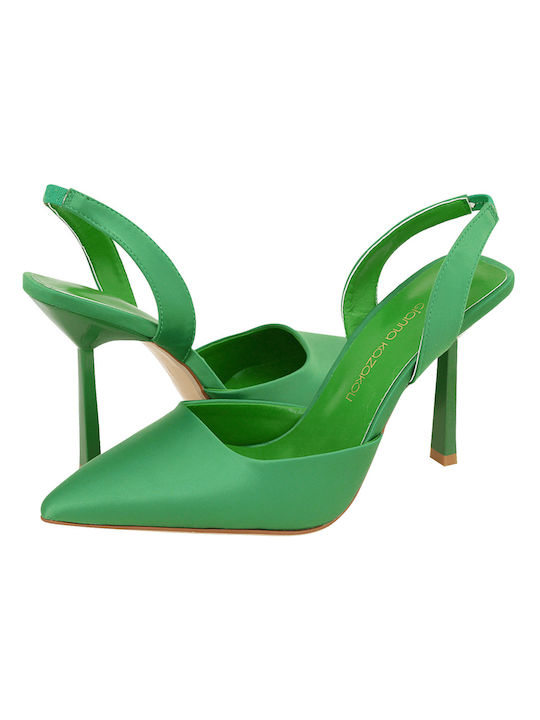 Gianna Kazakou Pointed Toe Stiletto Green High Heels Gastein