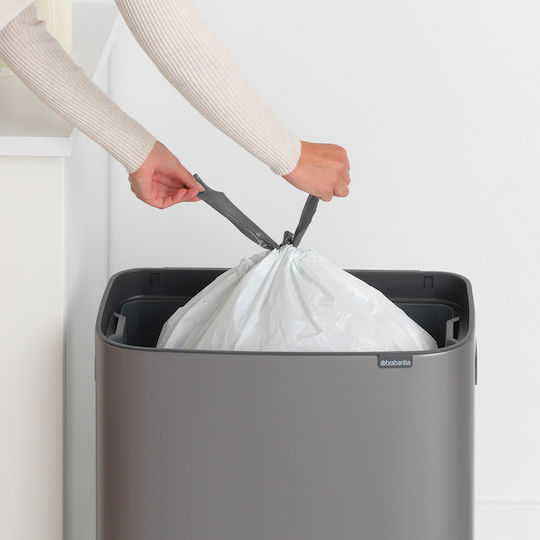 Brabantia Κάδος Bo Απορριμμάτων Πλαστικός Push Platinum 60lt