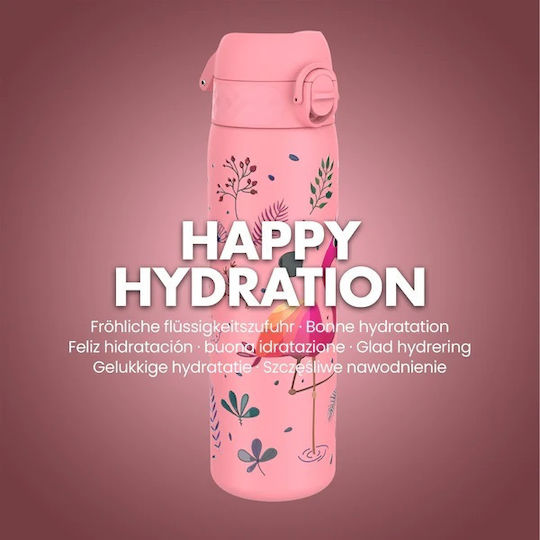 Ion8 Flamingo Παιδικό Παγούρι Πλαστικό Non Spill Ροζ 600ml