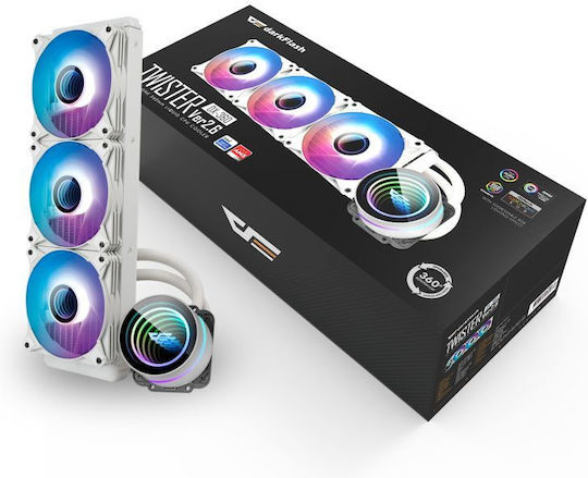 Darkflash DX-360 V2.6 Wasserkühlsysteme AIO CPU mit 3 Lüfterabmessung 120mm und ARGB Beleuchtung Weiße