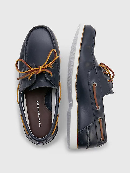 Δερμάτινα Ανδρικά Boat Shoes σε Μπλε Χρώμα