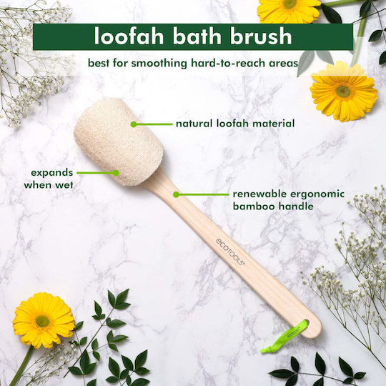 EcoTools Loofah Λούφα Απολέπισης με Ξύλινη Λαβή Μπεζ 1τμχ