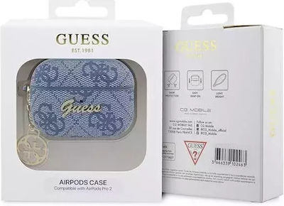 Guess Charm Collection Silicone Case Blue for Apple AirPods Pro