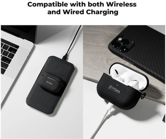 Pitaka MagEZ MagSafe Hülle Synthetisch,Polyester/Cotton/Leather Black / Grey für Apple AirPods Pro