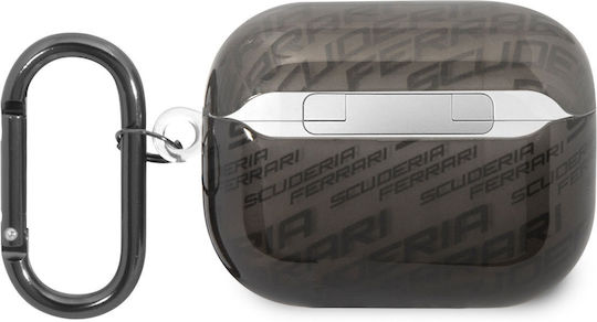 Ferrari Gradient Θήκη Σιλικόνης με Γάντζο σε Μαύρο χρώμα για Apple AirPods Pro