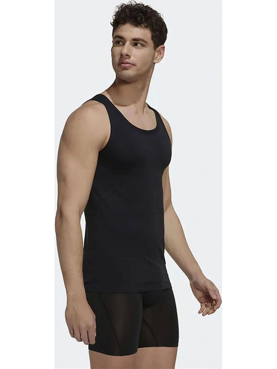 Active Flex Cotton Men's Undershirts Sleeveless in Black Color 2Pack
