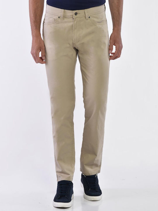 Five pocket Modern Fit Trousers Don Hering Beige Cotton Monochrome ALL DAY