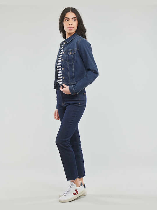 Vero Moda Scurt Jachetă de femei din denim Albastru marin