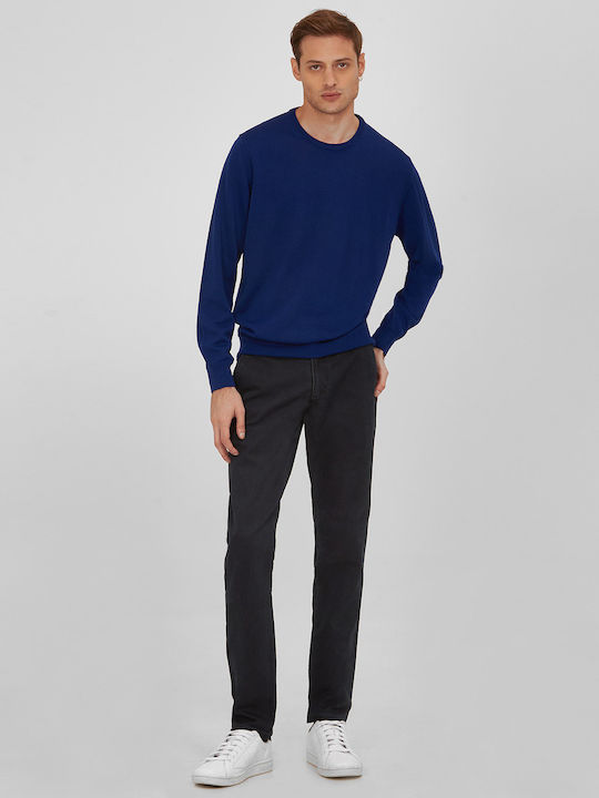 Chinos Slim Fit Trousers in Blue B.S Bags Blue MONOCHROME ALL DAY