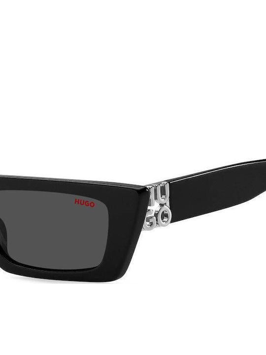 Boss Women's Sunglasses with Black Plastic Frame and Black Lens HG 1256/S 807/IR