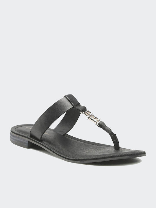 Tommy Hilfiger Δερμάτινα Σανδάλια Μαύρα