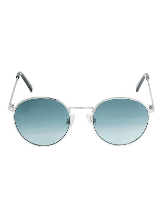 Jack & Jones 12184899 Sonnenbrillen mit Silber Rahmen und Hellblau Verlaufsfarbe Linse 12184899