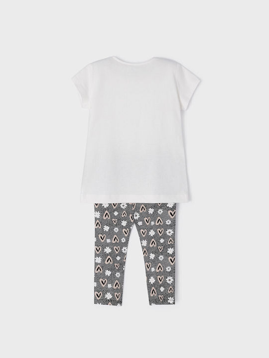 Mayoral Kinder Set mit Leggings Sommer 2Stück Ecru