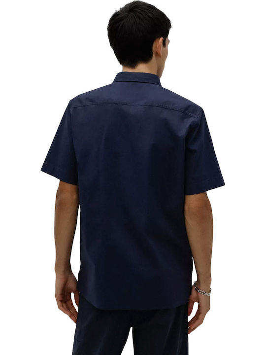 Ebor Short-sleeved Cotton Shirt Blue