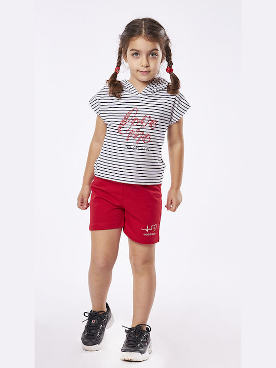 Εβίτα Kinder Set mit Shorts Sommer 2Stück Rot