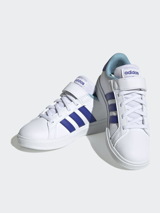 GRAND COURT 2.0 EL K Kids Sneakers with Hook & Loop Closure Cloud White / Lucid Blue / Preloved Blue