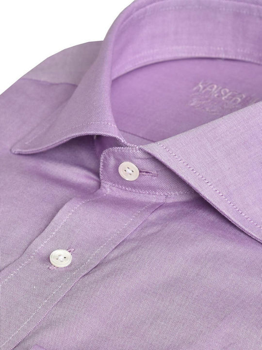 Dobby shirt modern fit Kaiserhoff Lavender COTTON REX COLLAR SMALL PATTERN ALL DAY