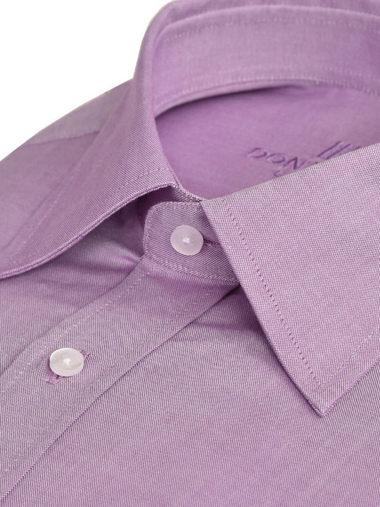 Slim fit shirt Don Hering Lavender COTTON TWO-PLY ITALIAN COLLAR SOLID COLOR ALL DAY