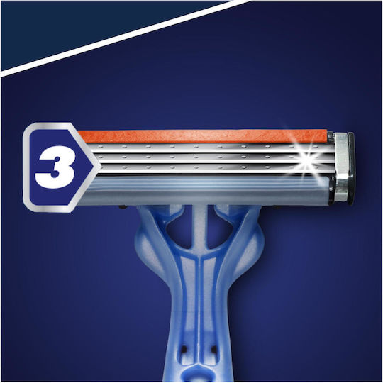 Gillette Blue 3 Smooth Razoare de unică folosință cu 3 lame și bandă lubrifiantă pentru piele sensibilă 12buc