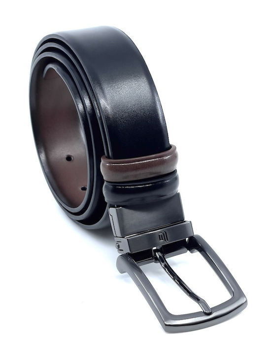 Double Sided Men's Belt Leather Double Sided Black / Brown