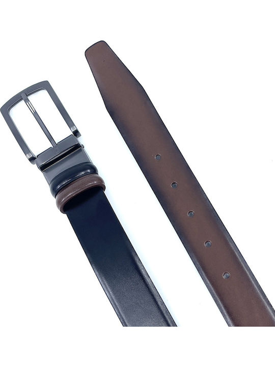 Double Sided Men's Belt Leather Double Sided Black / Brown