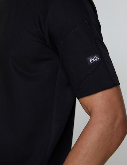 Ayo Blouse Chef Microfiber Male Black with Short Sleeve 22CTSU4