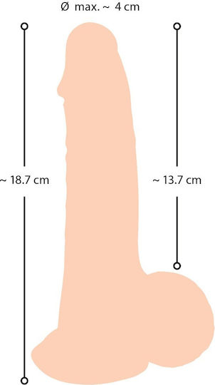 Nature Skin Movable Skin Glass Dildo with Balls and Suction Cup Flesh 19cm